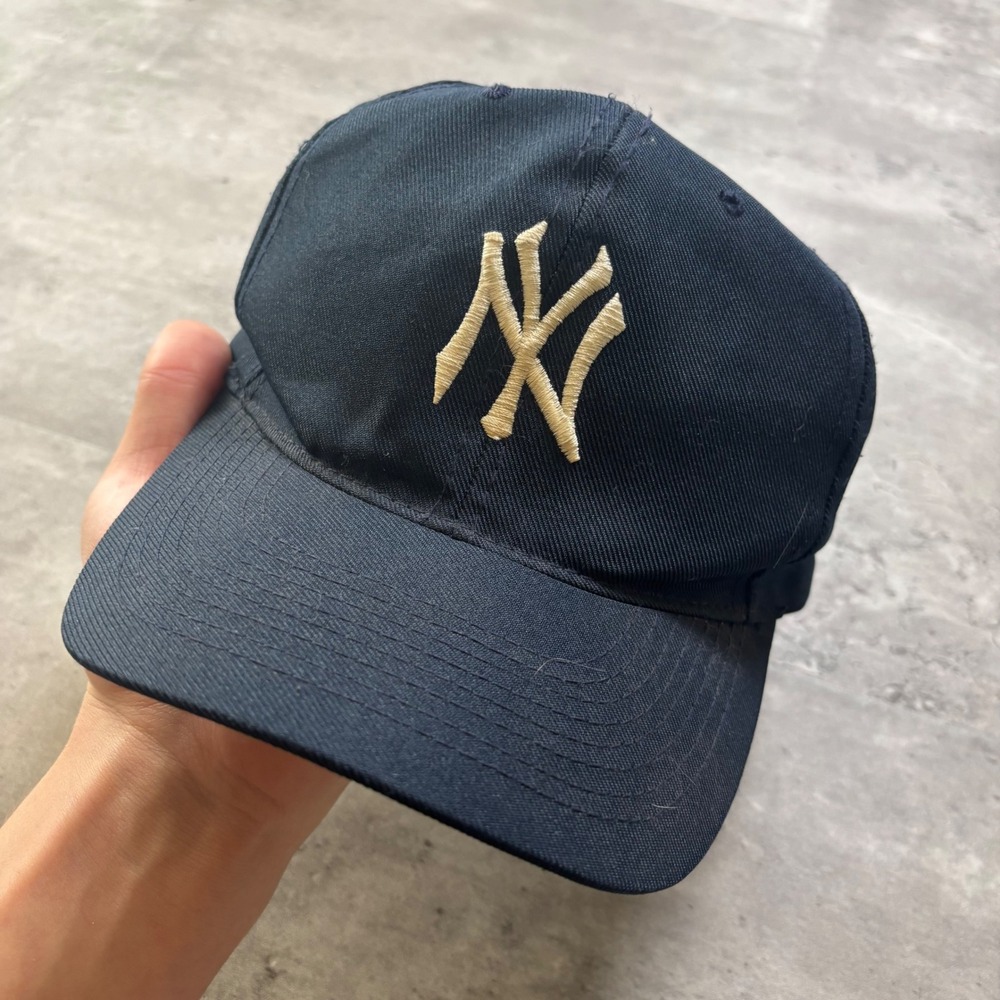 Otto New York Yankees Hat One Size Navy Blue Snapback Green Underbrim Vintage